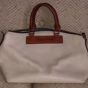 Dooney & Bourke Pebble Leather Satchel In Taupe
